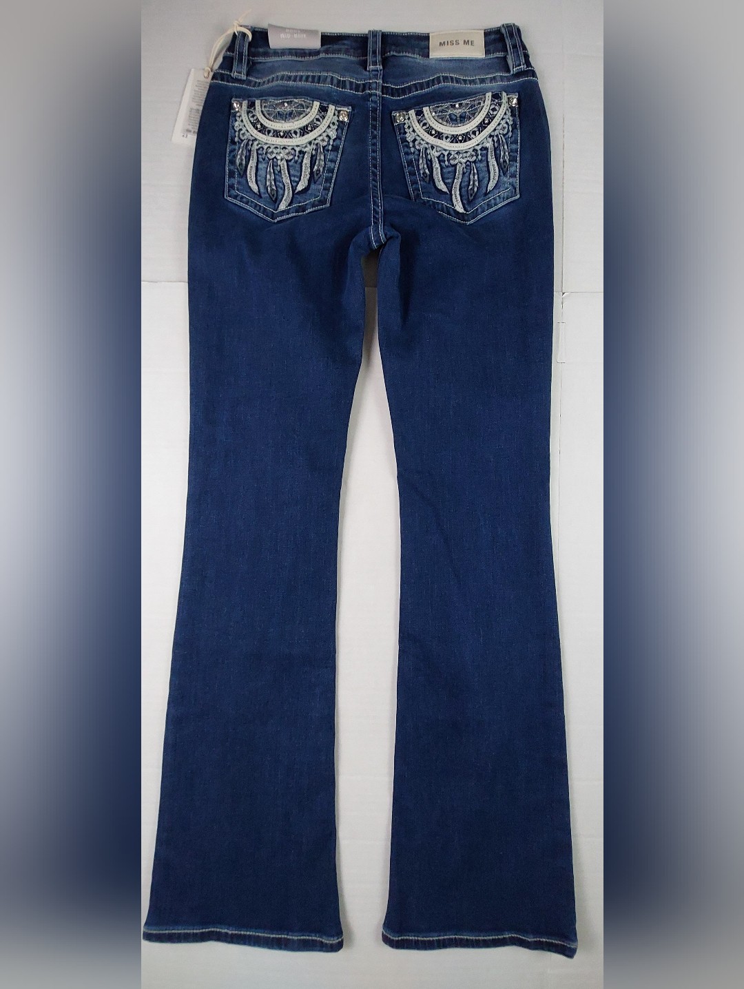 Miss Me Boot Cut Jeans Womens 28x34 (30x33.5) Dark Wash Dreamcatcher Nwt $134